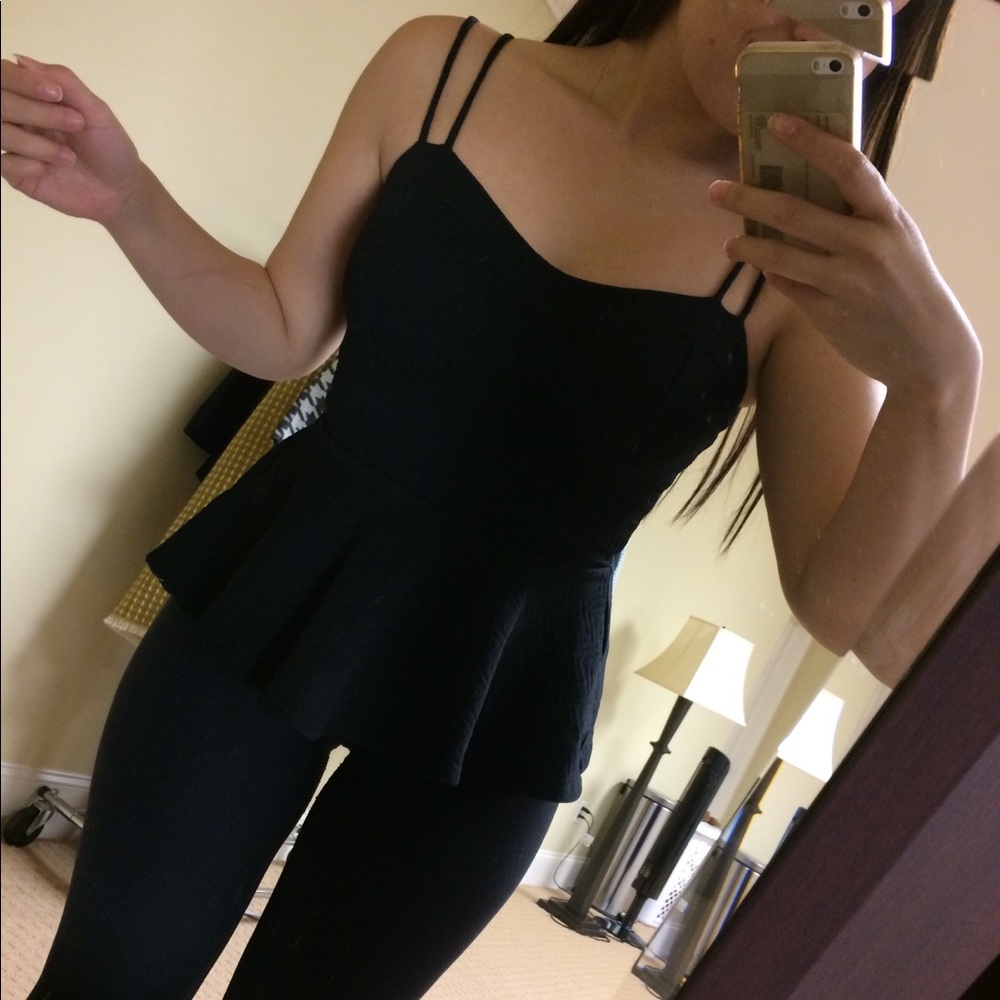 Black peplum top